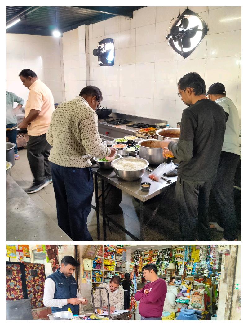 मिलावट से मुक्ति अभियान के तहत खाद्य सुरक्षा टीम द्वारा तीन संस्थाओं की जांच: